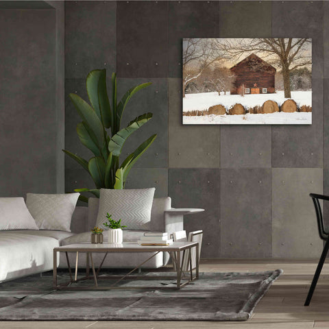 Image of 'Snowy Vermont Barn' by Lori Deiter, Canvas Wall Art,60 x 40