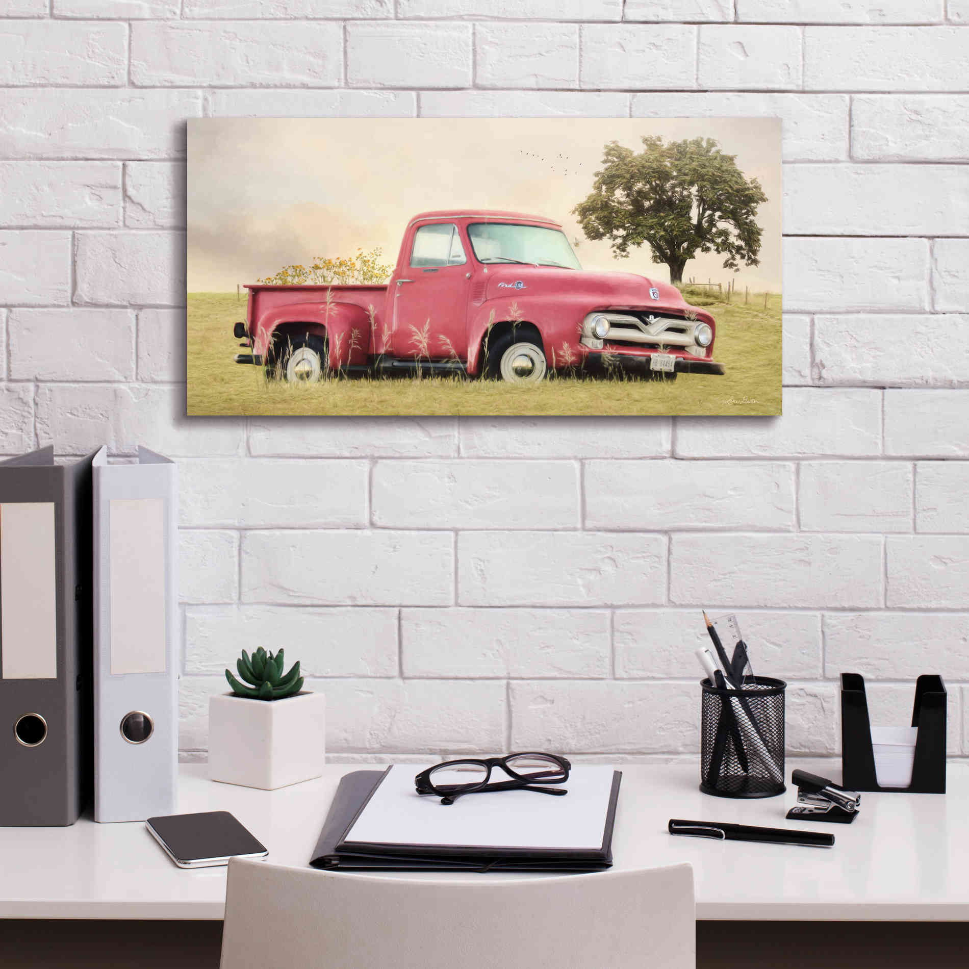 'Country Parking Spot' by Lori Deiter, Canvas Wall Art,24 x 12