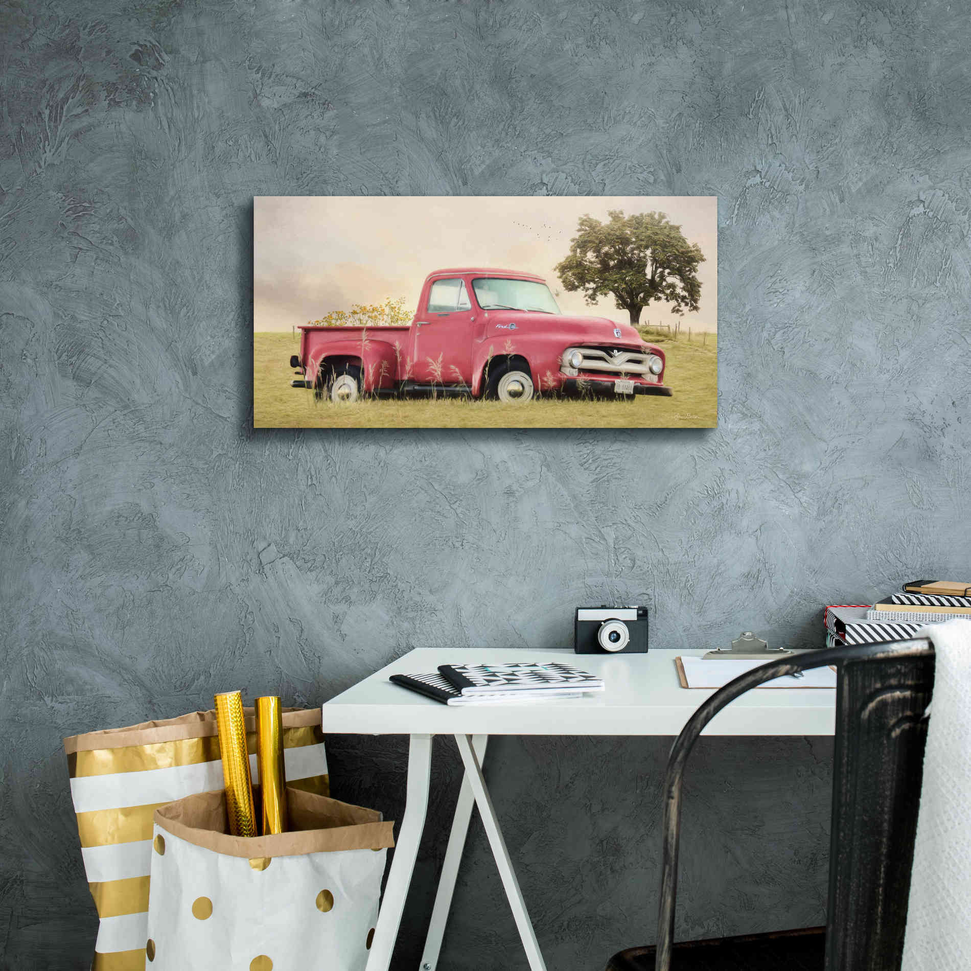 'Country Parking Spot' by Lori Deiter, Canvas Wall Art,24 x 12