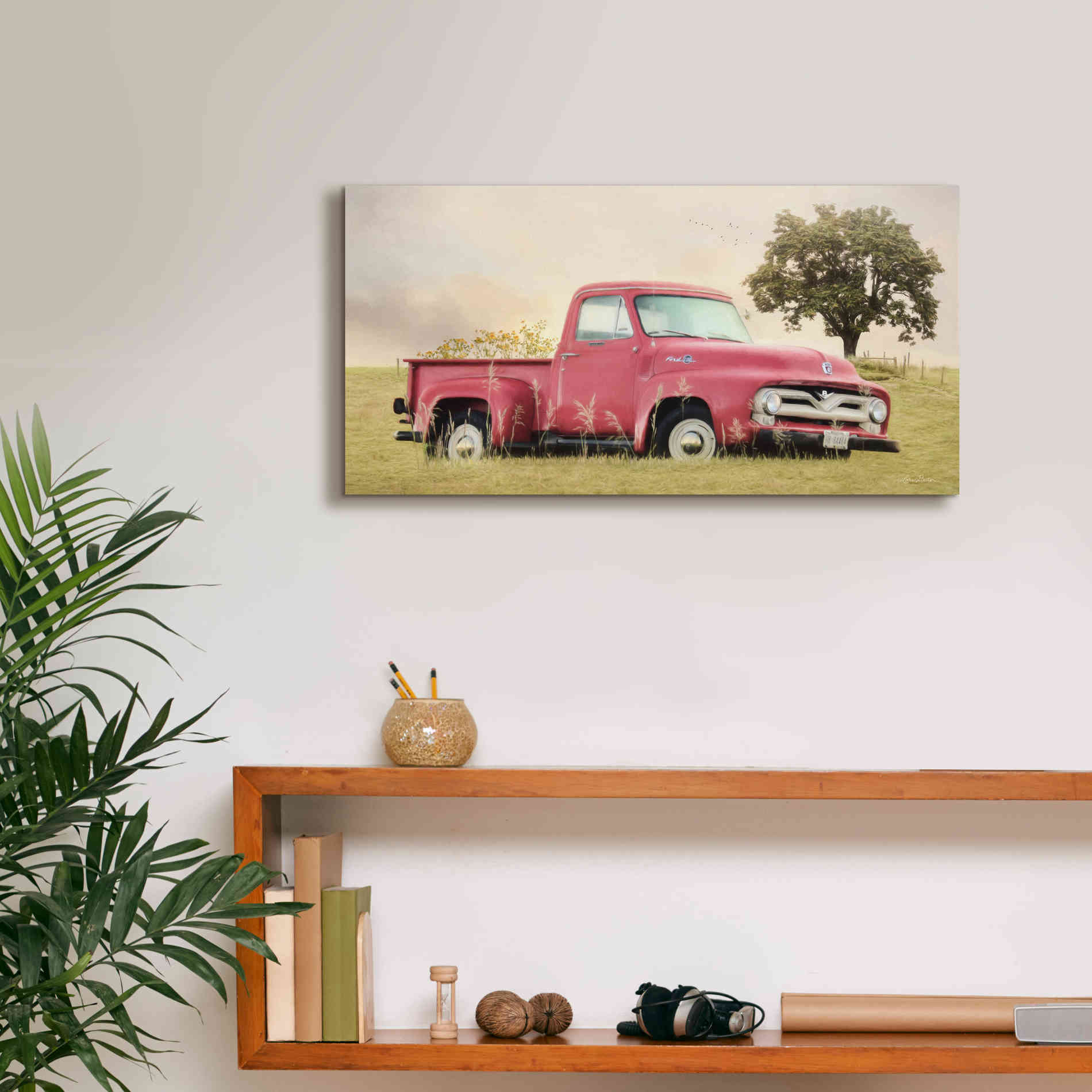 'Country Parking Spot' by Lori Deiter, Canvas Wall Art,24 x 12