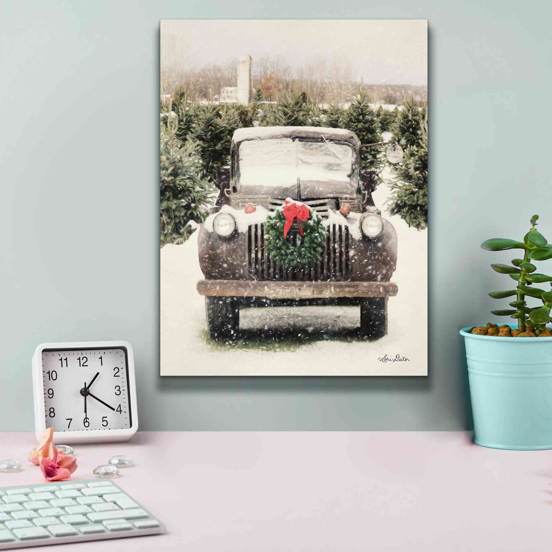 'Winter at the Tree Farm' by Lori Deiter, Canvas Wall Art,12 x 16