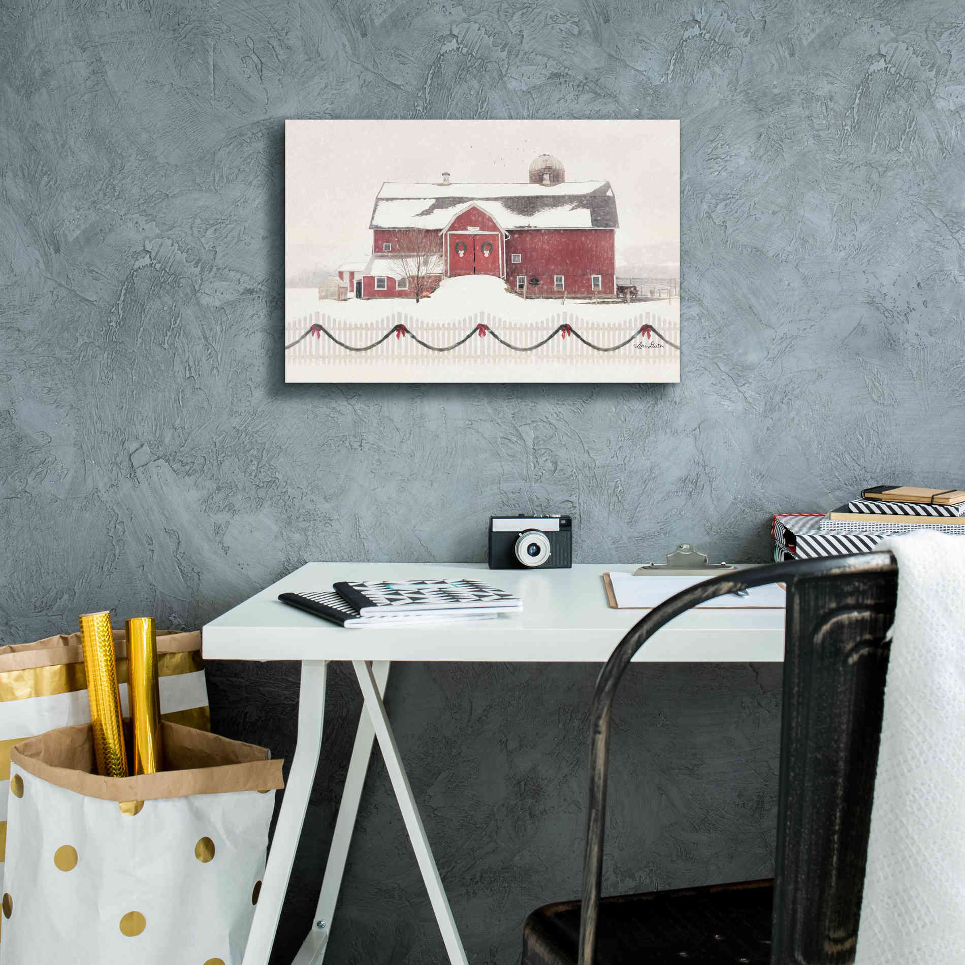 'Please Come Home for Christmas' by Lori Deiter, Canvas Wall Art,18 x 12