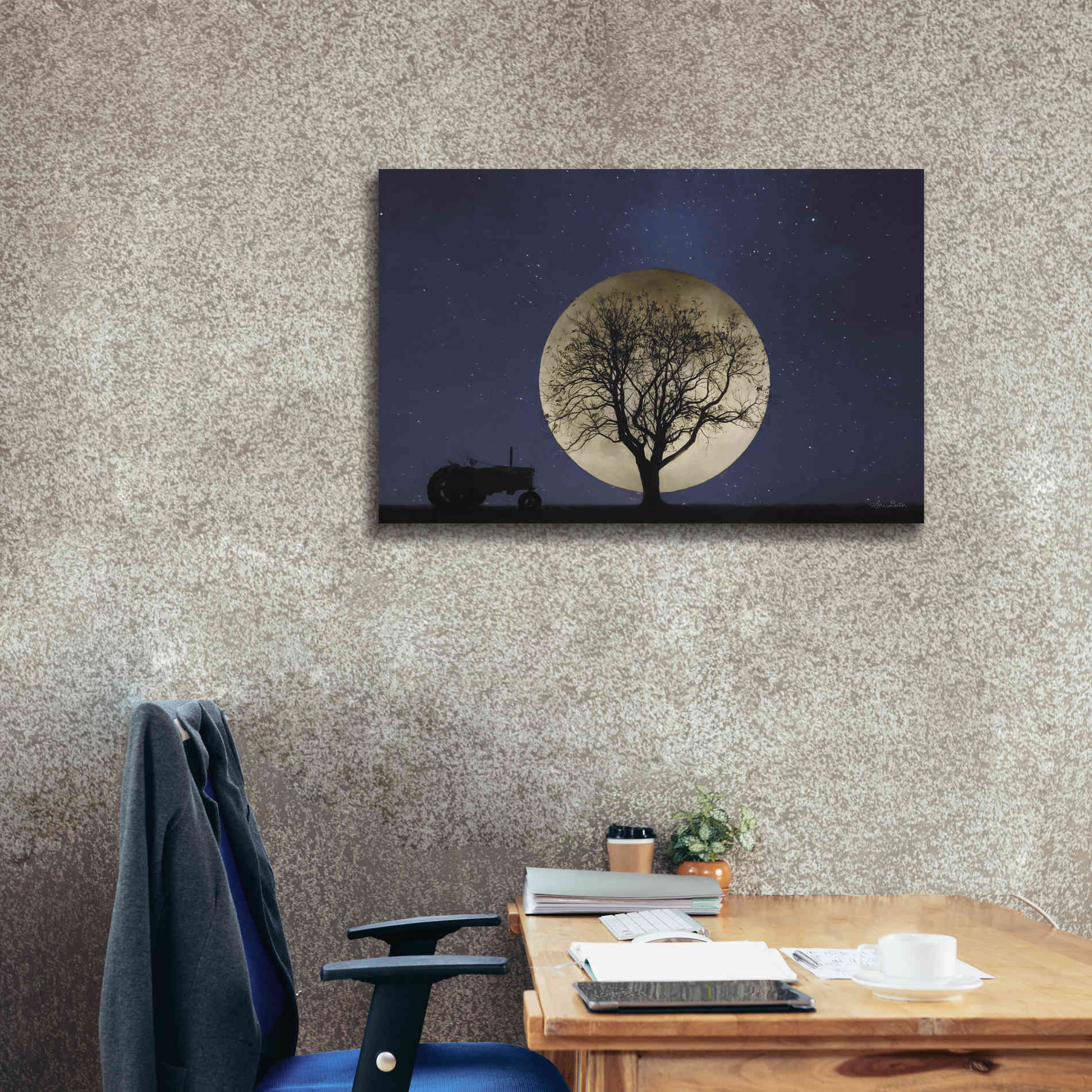 'Full Moon Country Night' by Lori Deiter, Canvas Wall Art,40 x 26