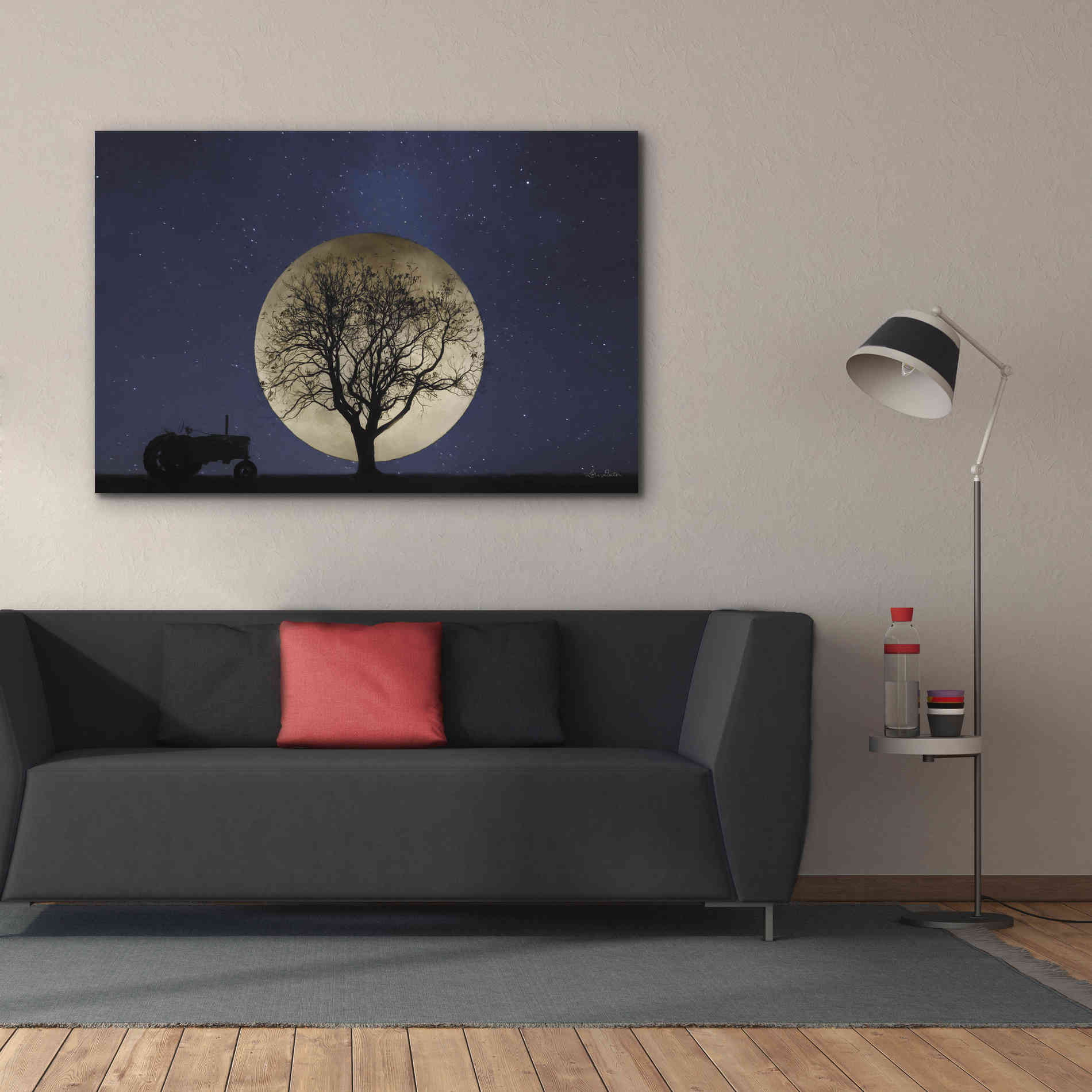 'Full Moon Country Night' by Lori Deiter, Canvas Wall Art,60 x 40