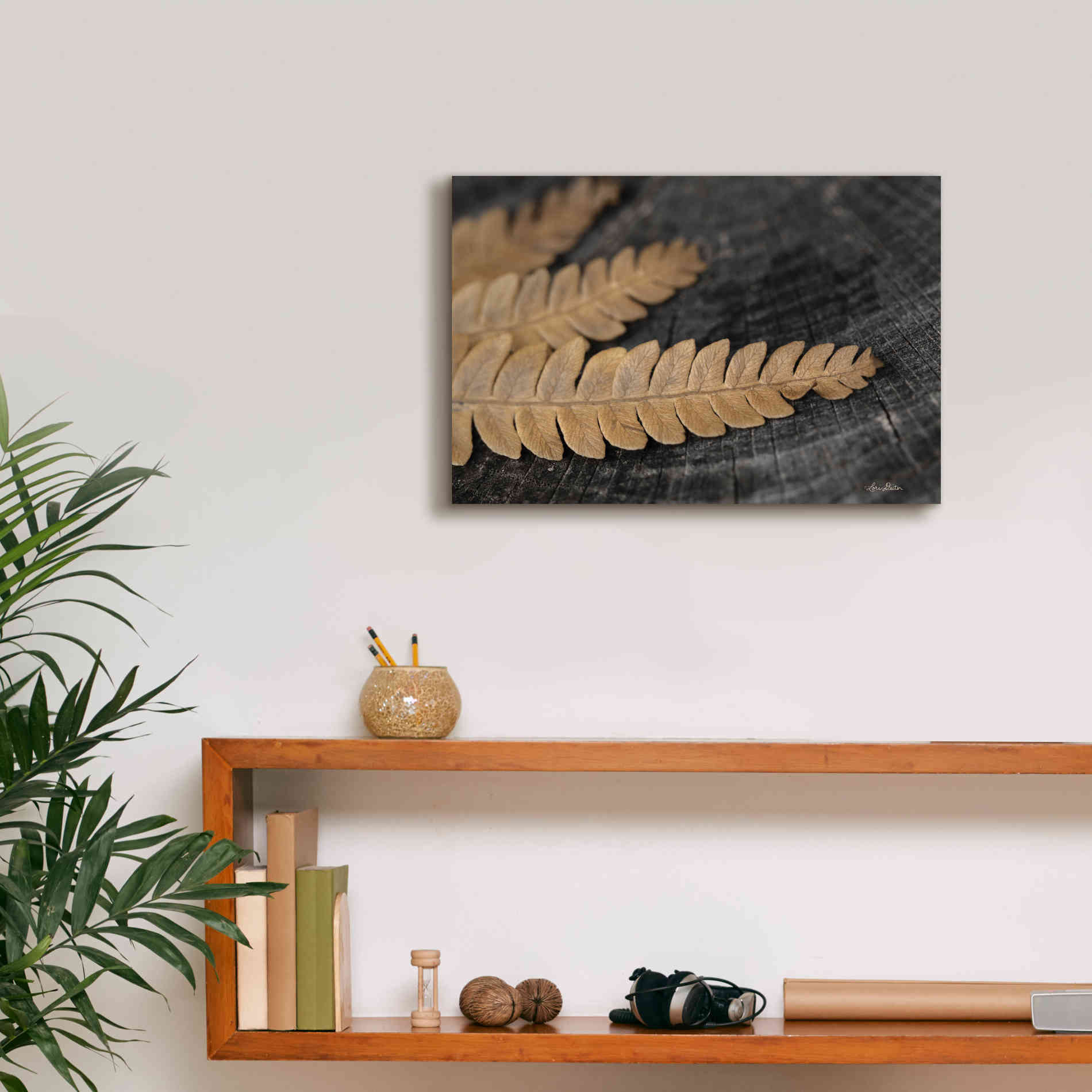 'Gold on Black V' by Lori Deiter, Canvas Wall Art,18 x 12