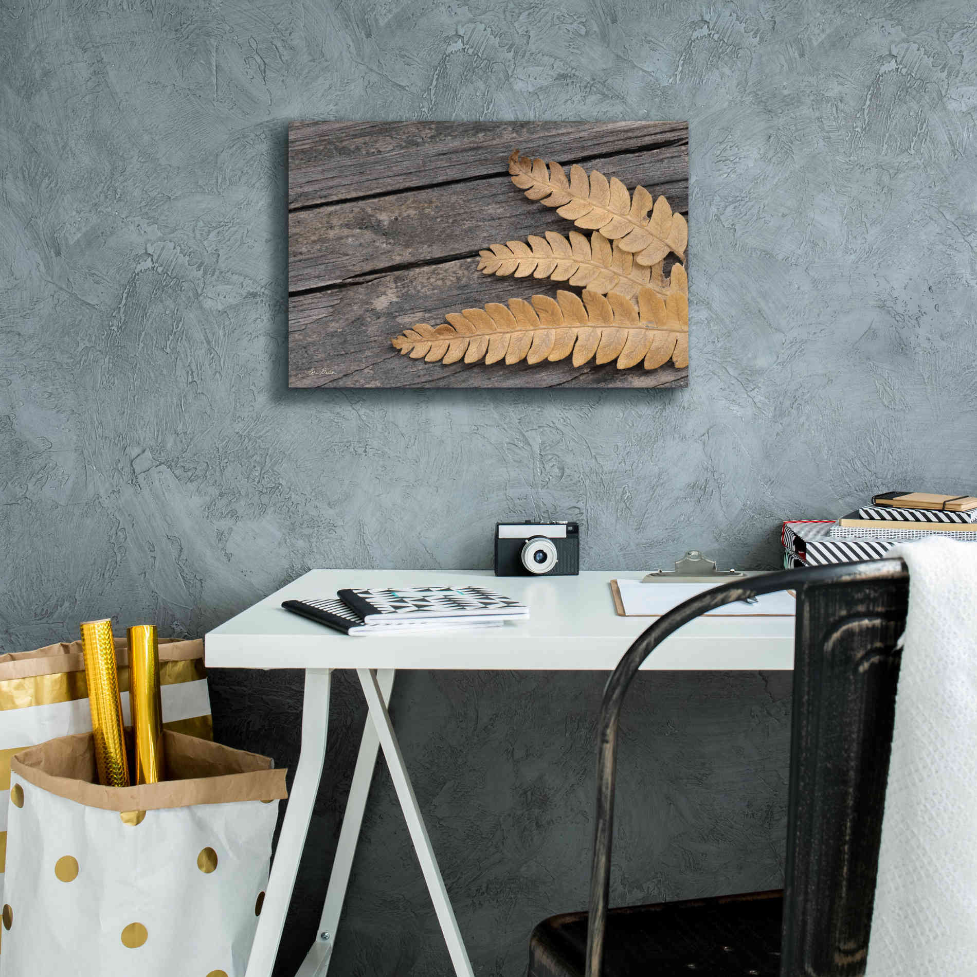 'Gold on Black VI' by Lori Deiter, Canvas Wall Art,18 x 12