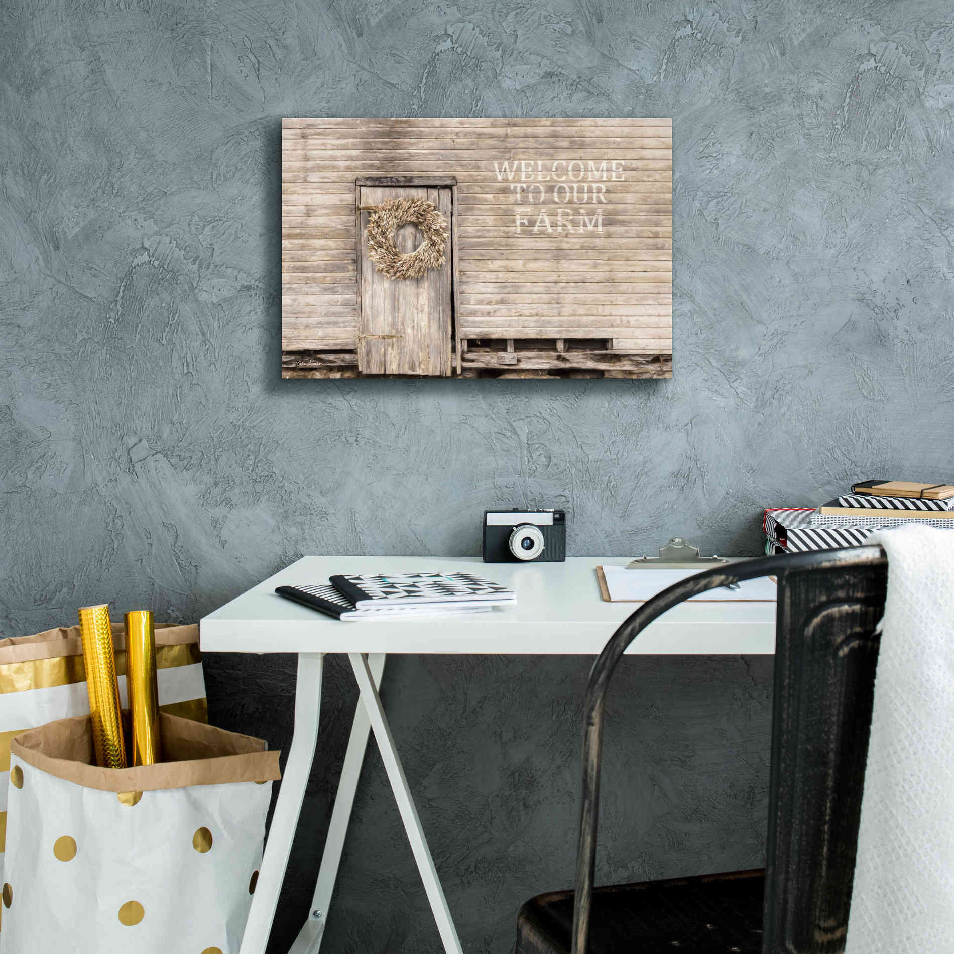 'Welcome to Our Farm' by Lori Deiter, Canvas Wall Art,18 x 12