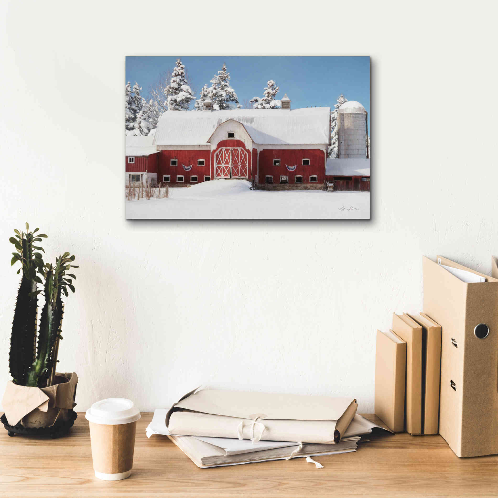 'Red, White and Cold' by Lori Deiter, Canvas Wall Art,18 x 12