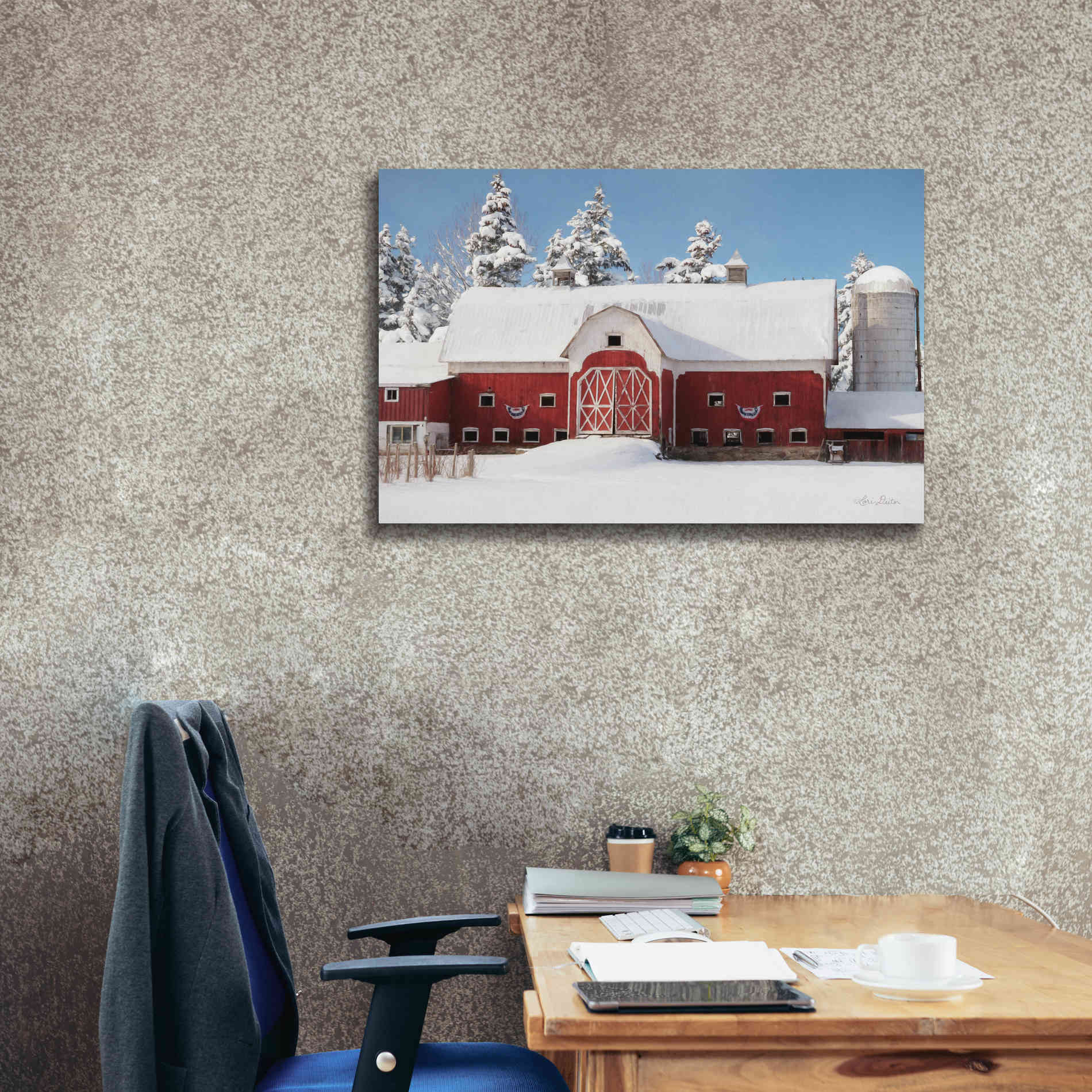 'Red, White and Cold' by Lori Deiter, Canvas Wall Art,40 x 26