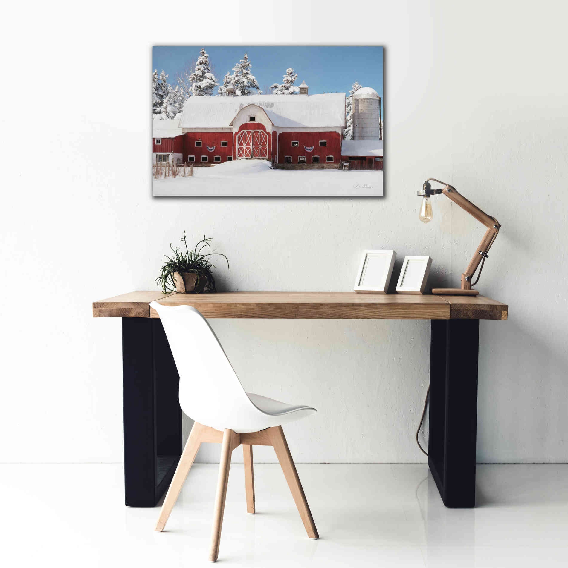 'Red, White and Cold' by Lori Deiter, Canvas Wall Art,40 x 26