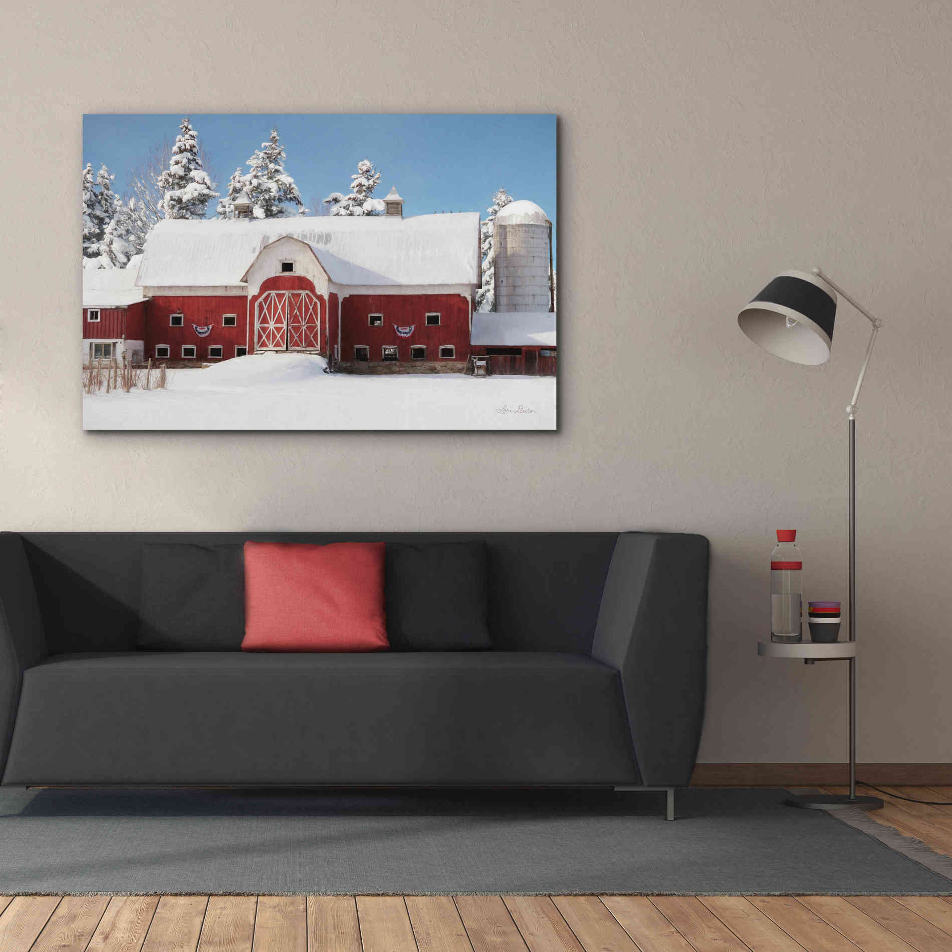 'Red, White and Cold' by Lori Deiter, Canvas Wall Art,60 x 40