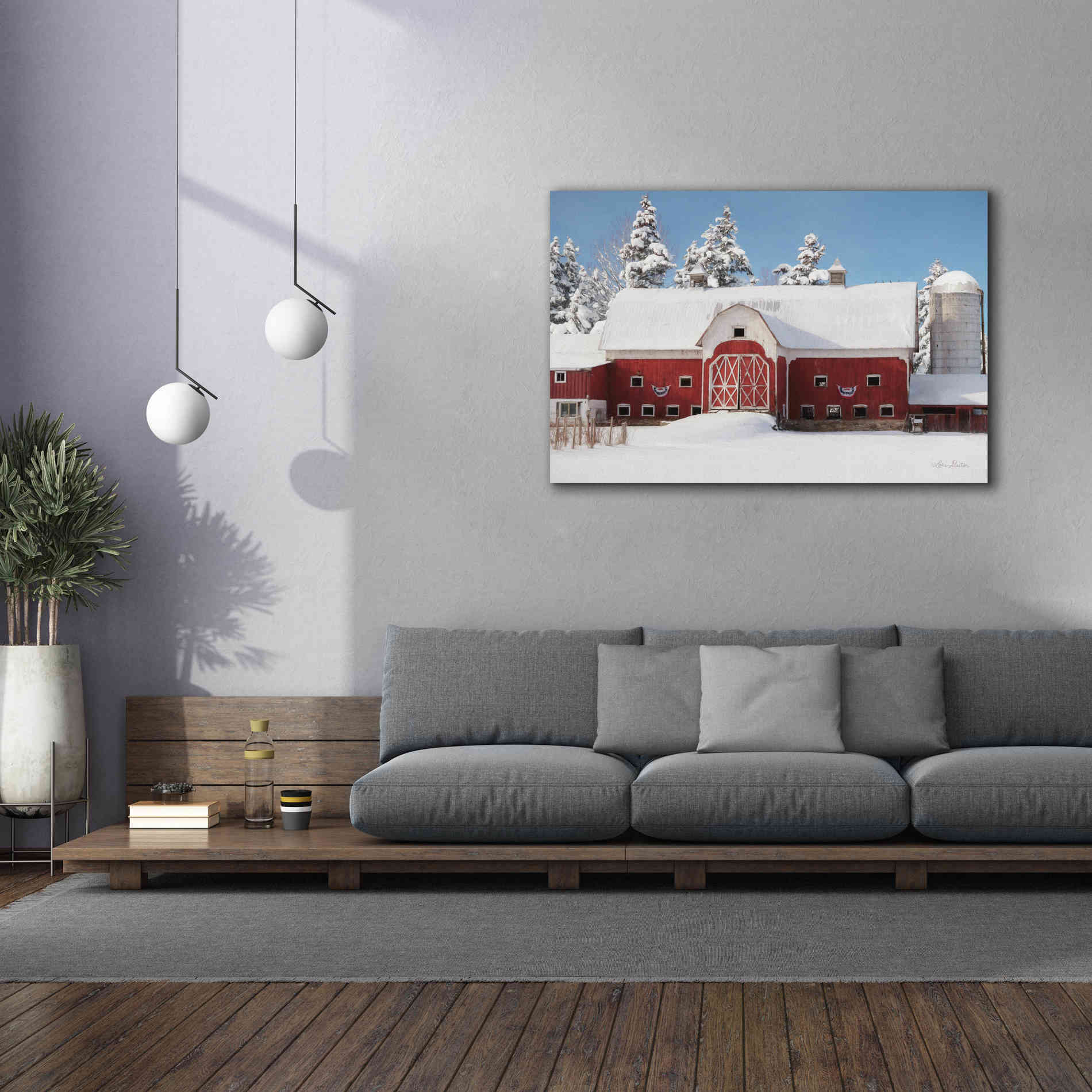 'Red, White and Cold' by Lori Deiter, Canvas Wall Art,60 x 40