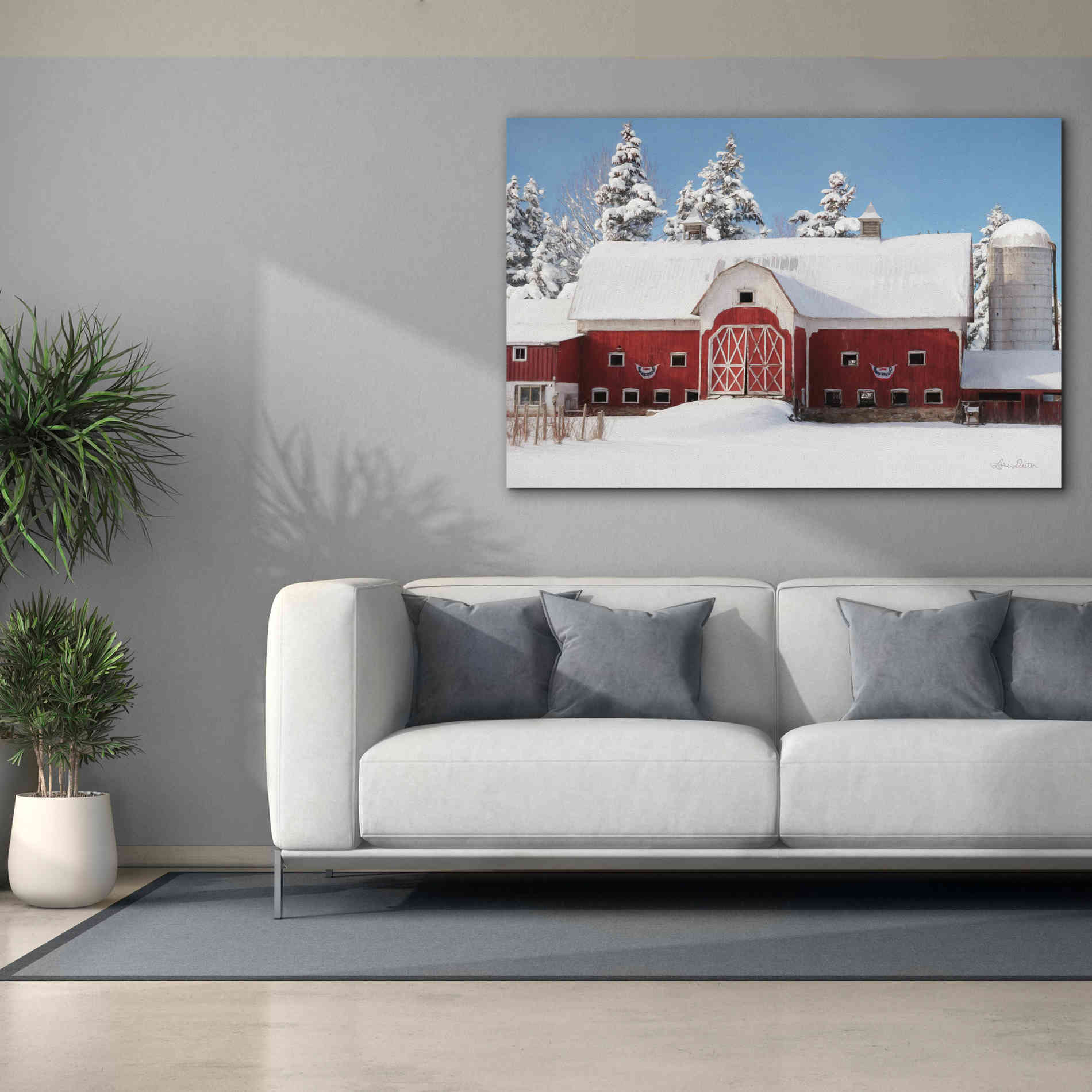 'Red, White and Cold' by Lori Deiter, Canvas Wall Art,60 x 40