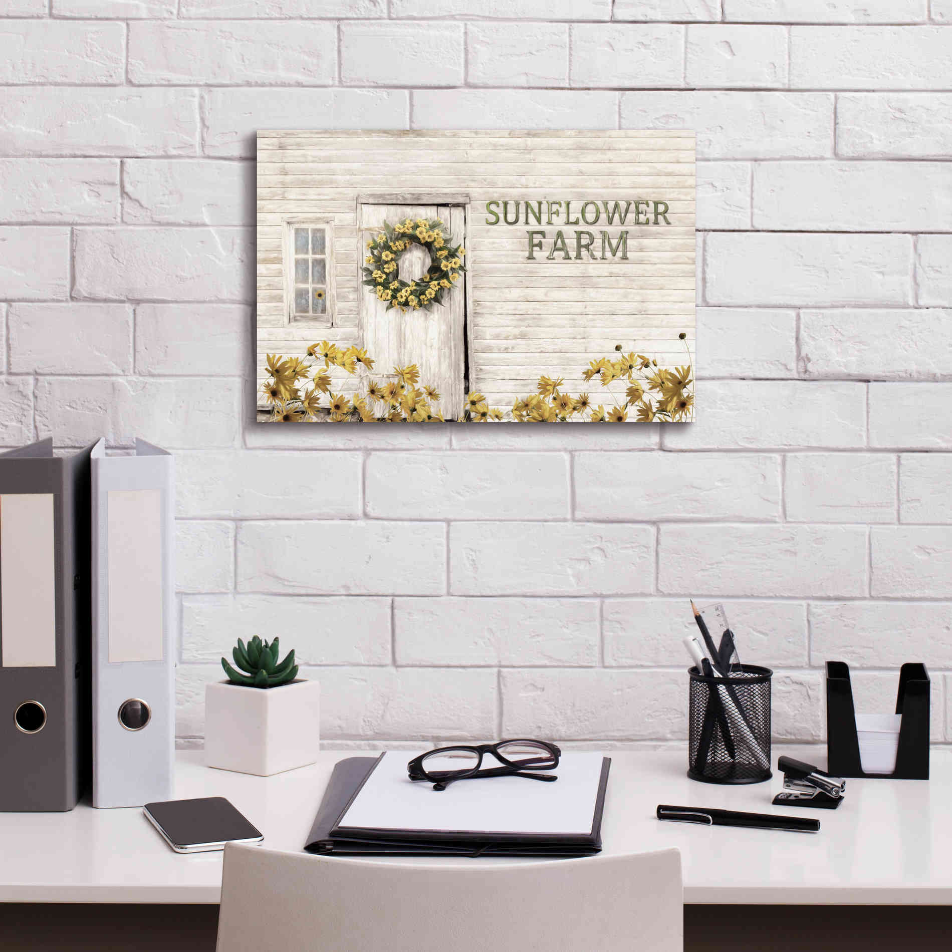 'Sunflower Farm' by Lori Deiter, Canvas Wall Art,18 x 12