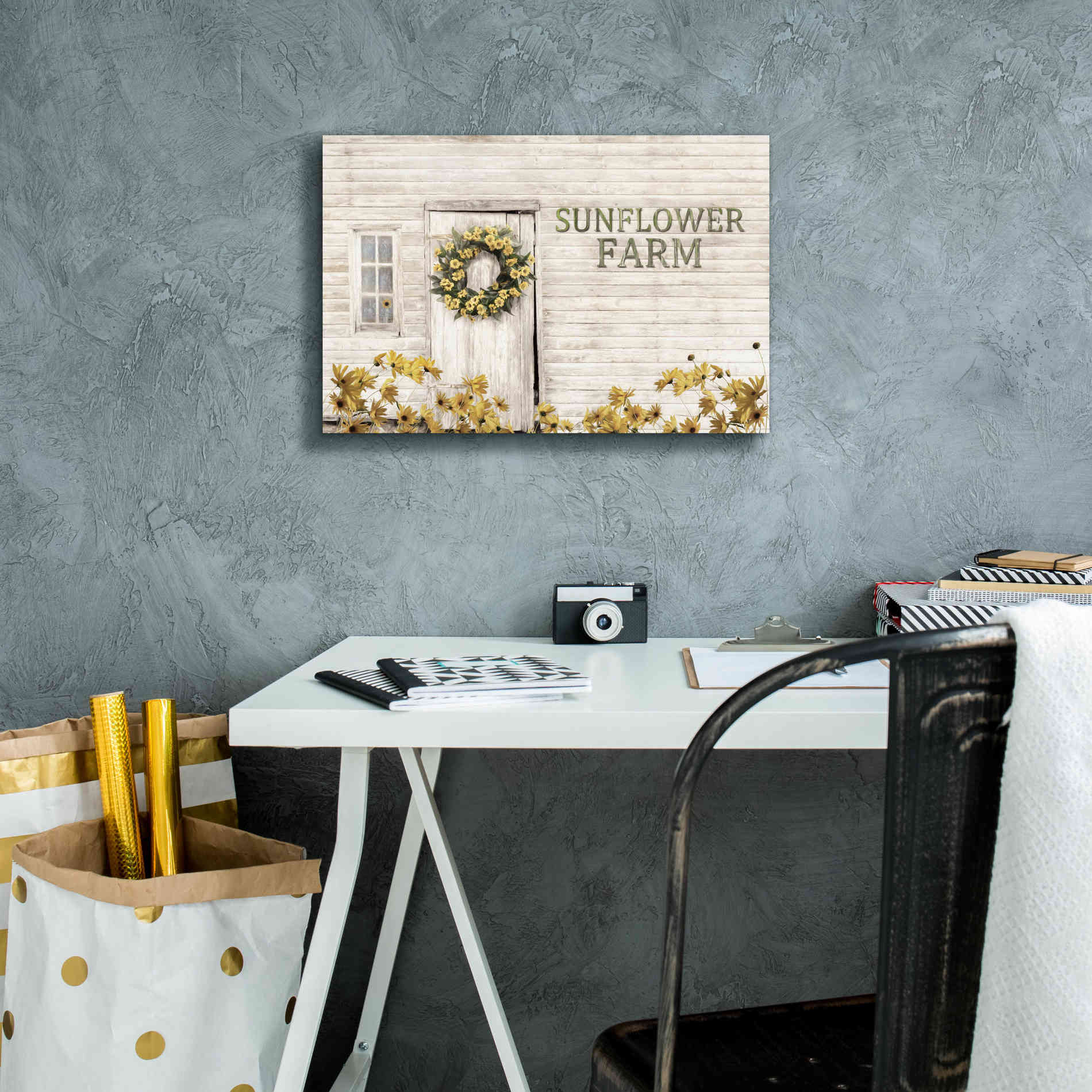 'Sunflower Farm' by Lori Deiter, Canvas Wall Art,18 x 12