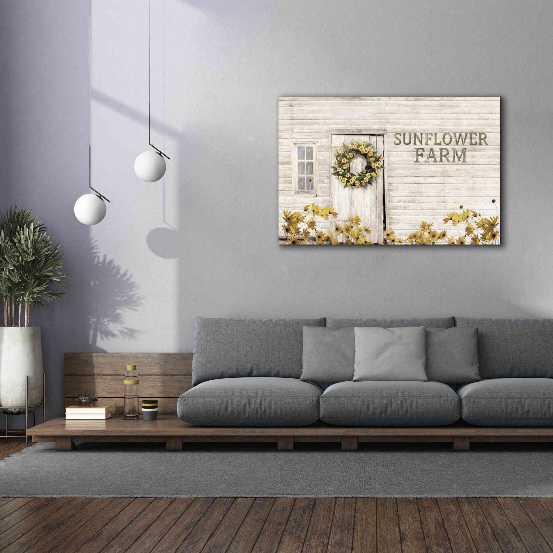 'Sunflower Farm' by Lori Deiter, Canvas Wall Art,60 x 40