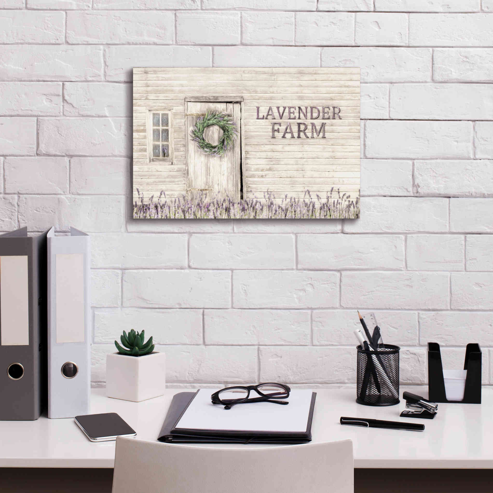 'Lavender Farm' by Lori Deiter, Canvas Wall Art,18 x 12