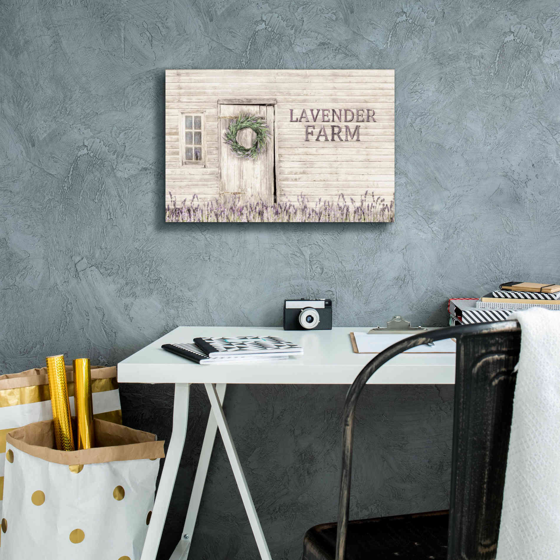 'Lavender Farm' by Lori Deiter, Canvas Wall Art,18 x 12