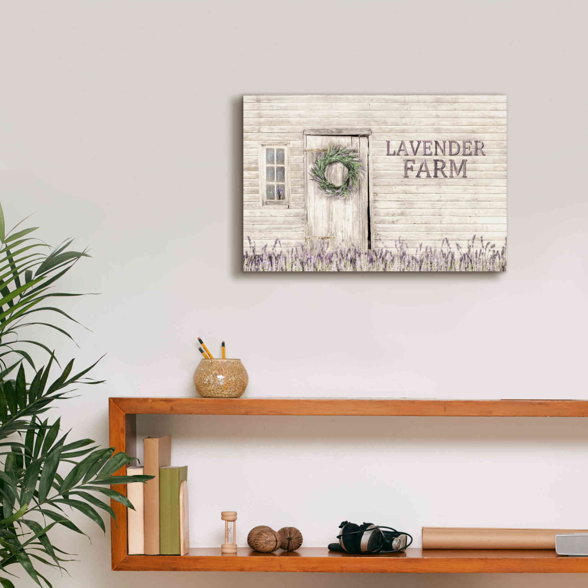 'Lavender Farm' by Lori Deiter, Canvas Wall Art,18 x 12