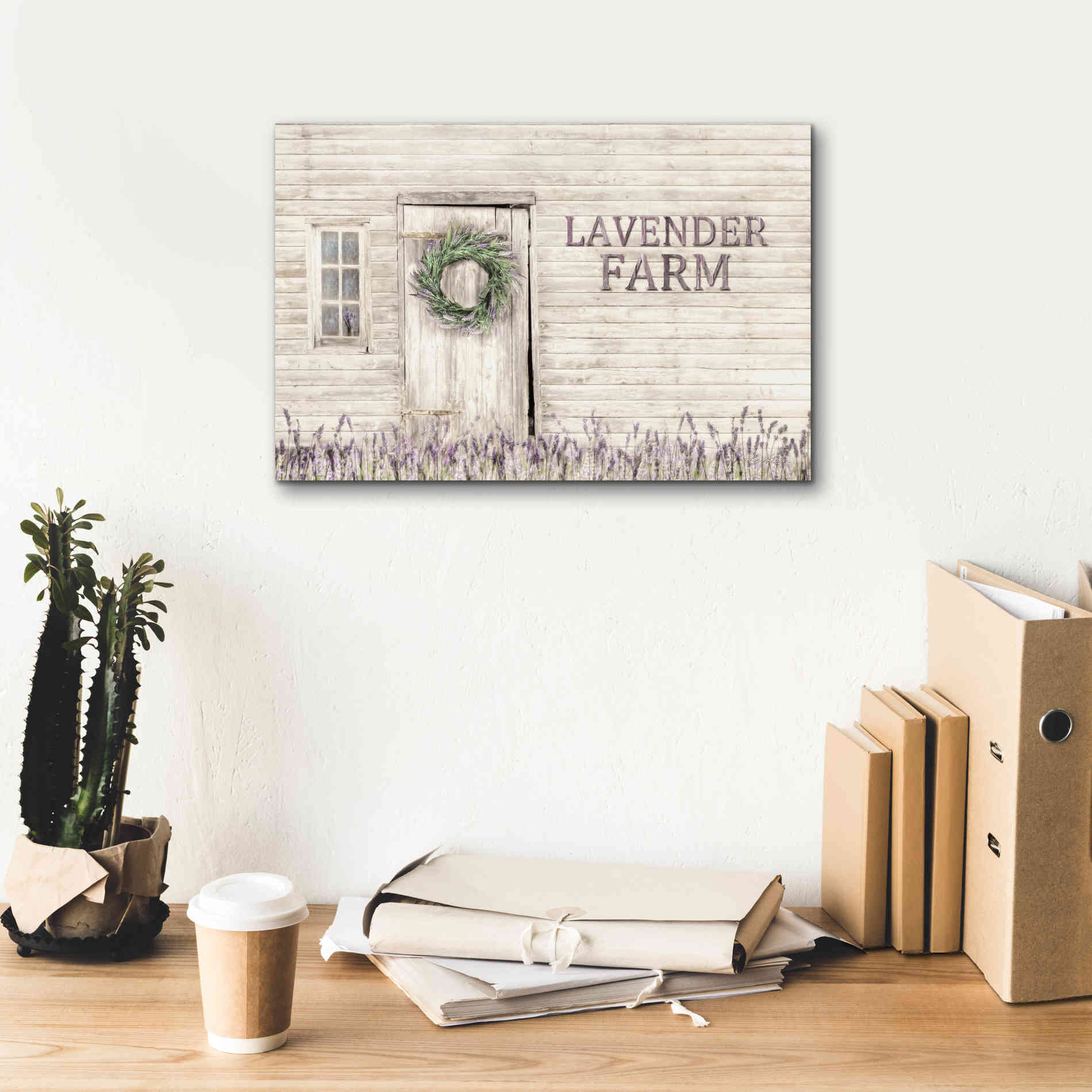 'Lavender Farm' by Lori Deiter, Canvas Wall Art,18 x 12