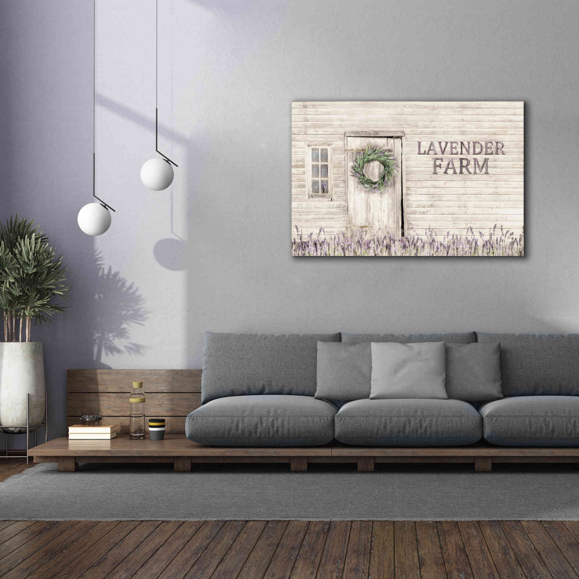'Lavender Farm' by Lori Deiter, Canvas Wall Art,60 x 40