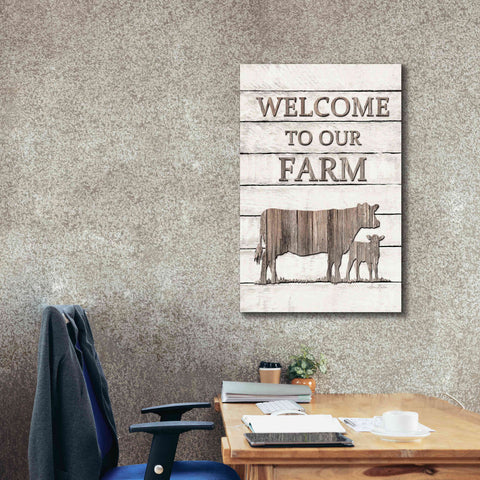 Image of 'Cow Welcome to Our Farm' by Lori Deiter, Canvas Wall Art,26 x 40