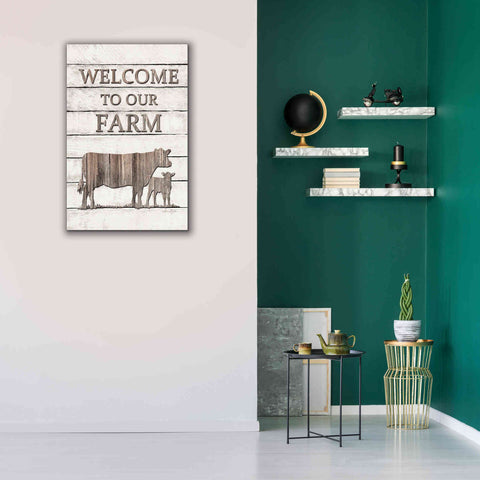 Image of 'Cow Welcome to Our Farm' by Lori Deiter, Canvas Wall Art,26 x 40