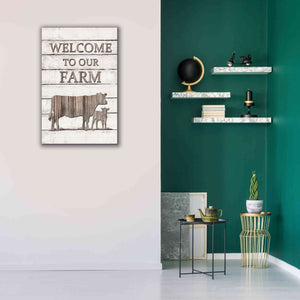 'Cow Welcome to Our Farm' by Lori Deiter, Canvas Wall Art,26 x 40