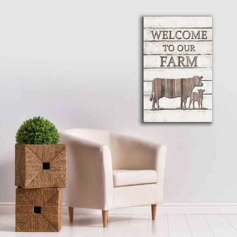 Image of 'Cow Welcome to Our Farm' by Lori Deiter, Canvas Wall Art,26 x 40