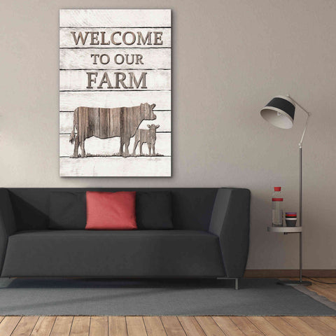 Image of 'Cow Welcome to Our Farm' by Lori Deiter, Canvas Wall Art,40 x 60