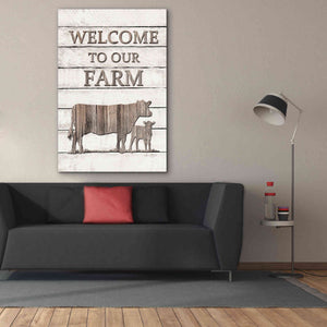 'Cow Welcome to Our Farm' by Lori Deiter, Canvas Wall Art,40 x 60