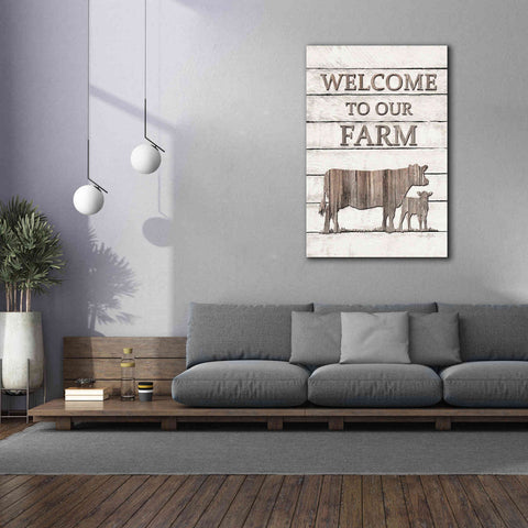 Image of 'Cow Welcome to Our Farm' by Lori Deiter, Canvas Wall Art,40 x 60