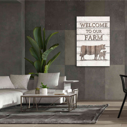 Image of 'Cow Welcome to Our Farm' by Lori Deiter, Canvas Wall Art,40 x 60