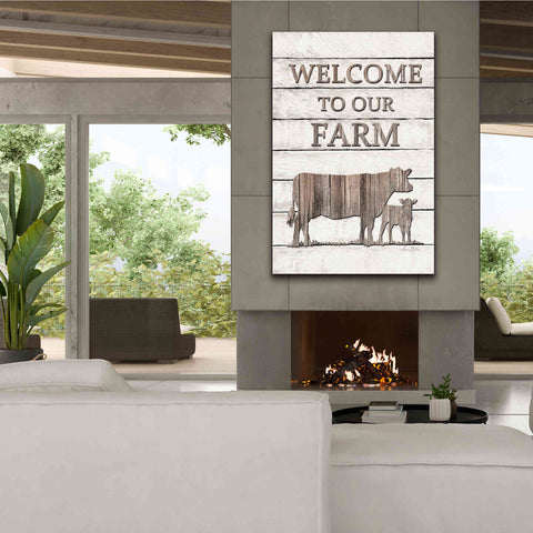 Image of 'Cow Welcome to Our Farm' by Lori Deiter, Canvas Wall Art,40 x 60