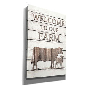 'Cow Welcome to Our Farm' by Lori Deiter, Canvas Wall Art