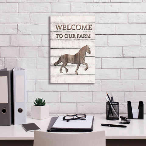 Image of 'Horse Welcome to Our Farm' by Lori Deiter, Canvas Wall Art,12 x 18