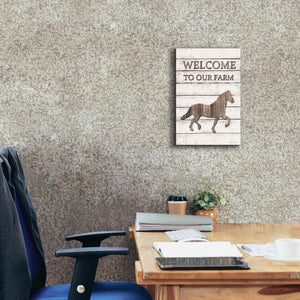 'Horse Welcome to Our Farm' by Lori Deiter, Canvas Wall Art,12 x 18