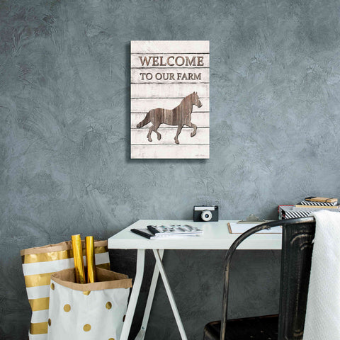 Image of 'Horse Welcome to Our Farm' by Lori Deiter, Canvas Wall Art,12 x 18