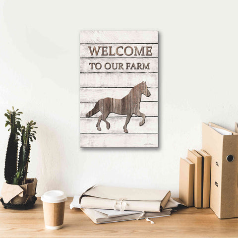 Image of 'Horse Welcome to Our Farm' by Lori Deiter, Canvas Wall Art,12 x 18