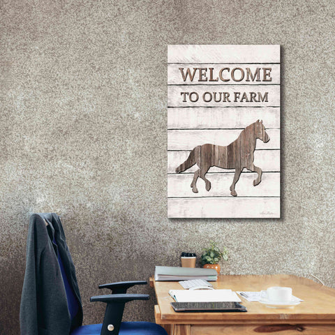 Image of 'Horse Welcome to Our Farm' by Lori Deiter, Canvas Wall Art,26 x 40