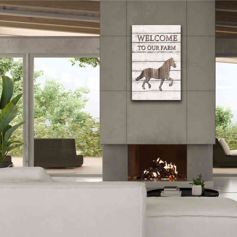 Image of 'Horse Welcome to Our Farm' by Lori Deiter, Canvas Wall Art,26 x 40