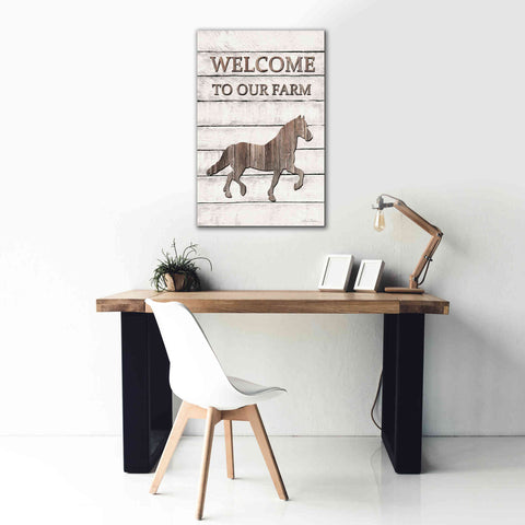 Image of 'Horse Welcome to Our Farm' by Lori Deiter, Canvas Wall Art,26 x 40