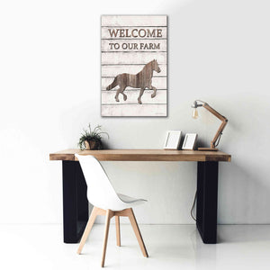 'Horse Welcome to Our Farm' by Lori Deiter, Canvas Wall Art,26 x 40