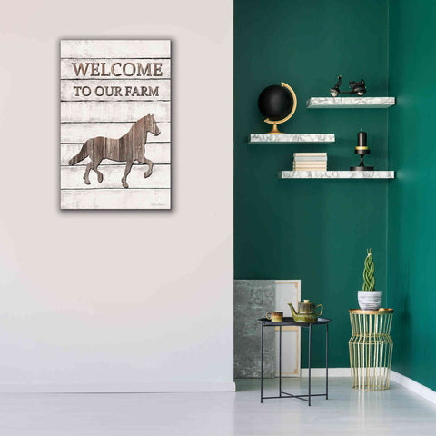 Image of 'Horse Welcome to Our Farm' by Lori Deiter, Canvas Wall Art,26 x 40