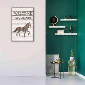 'Horse Welcome to Our Farm' by Lori Deiter, Canvas Wall Art,26 x 40