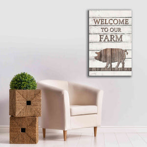 'Pig Welcome to Our Farm' by Lori Deiter, Canvas Wall Art,26 x 40