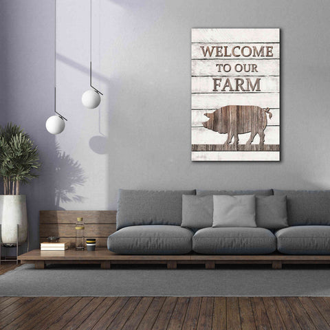 Image of 'Pig Welcome to Our Farm' by Lori Deiter, Canvas Wall Art,40 x 60