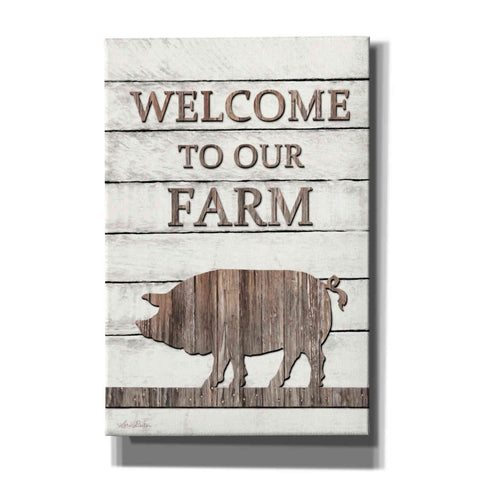 Image of 'Pig Welcome to Our Farm' by Lori Deiter, Canvas Wall Art