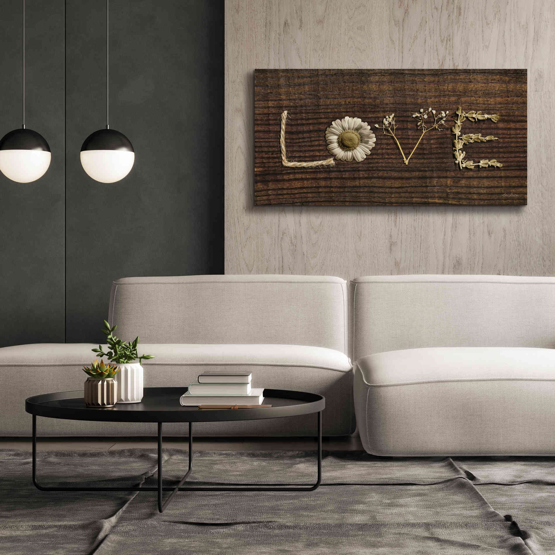'Love is All You Need' by Lori Deiter, Canvas Wall Art,60 x 30