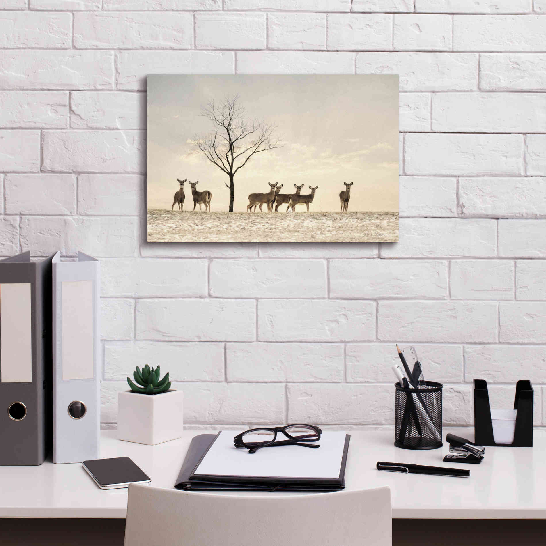 'Doe a Deer' by Lori Deiter, Canvas Wall Art,18 x 12